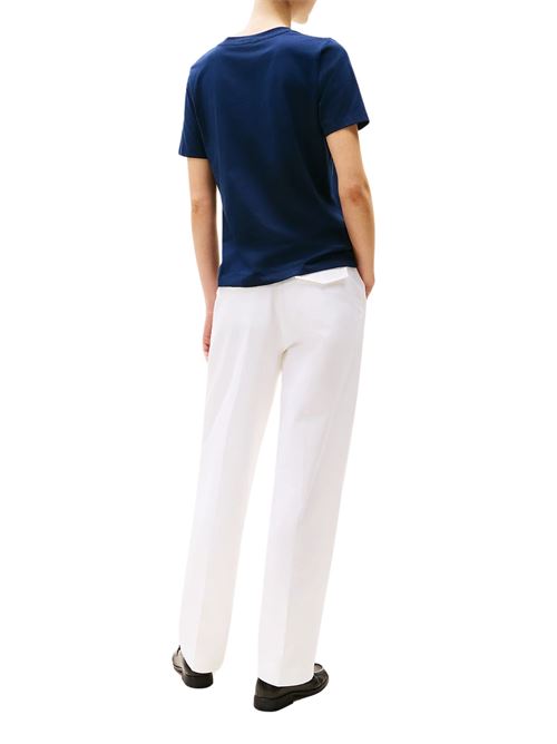 T-shirt donna blu in cotone Tommy Hilfiger | WW0WW45522C1G